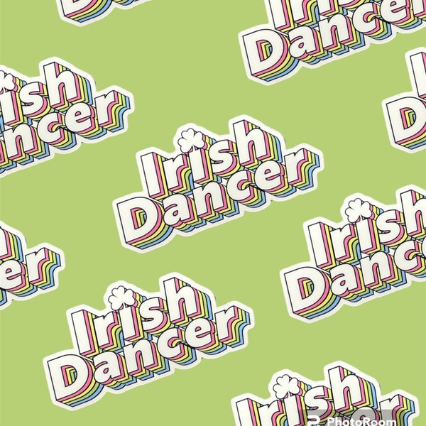 Irish Dancer Funky Retro Text Sticker