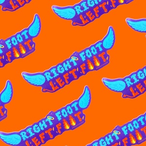 Rechtervoet linkervoet sticker//grappige engel en duivel sticker voor dansers!