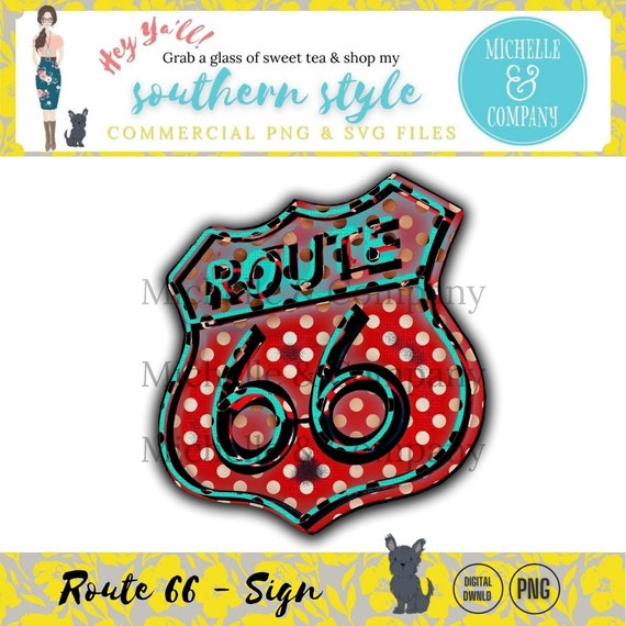 Route 66 Sign Route 66 Printable Road Sign png Road Sign | Etsy
