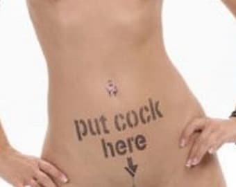 Put Cock Here Naughty Temporary Tattoo in Black - Etsy