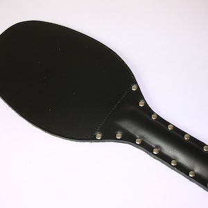 Black Real Leather 14 Inch Spanking Crack Paddle Whip