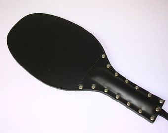 Black Real Leather 14 Inch Spanking Crack Paddle Whip