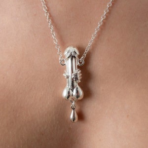 Silver Penis Pendant Necklace Jewelry Dildo