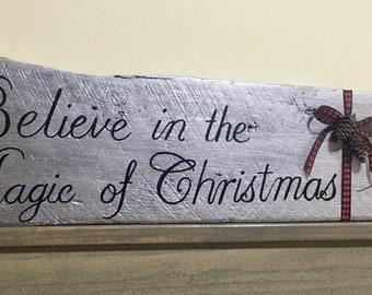 Hand-painted Wood Christmas sign