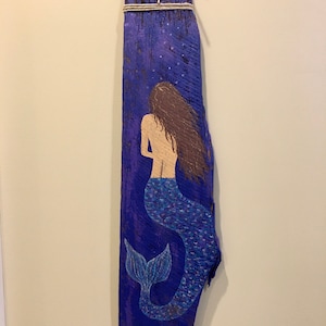 Mermaid hand-painted on Reclaimed wood sign
