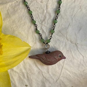 handmade bird necklace