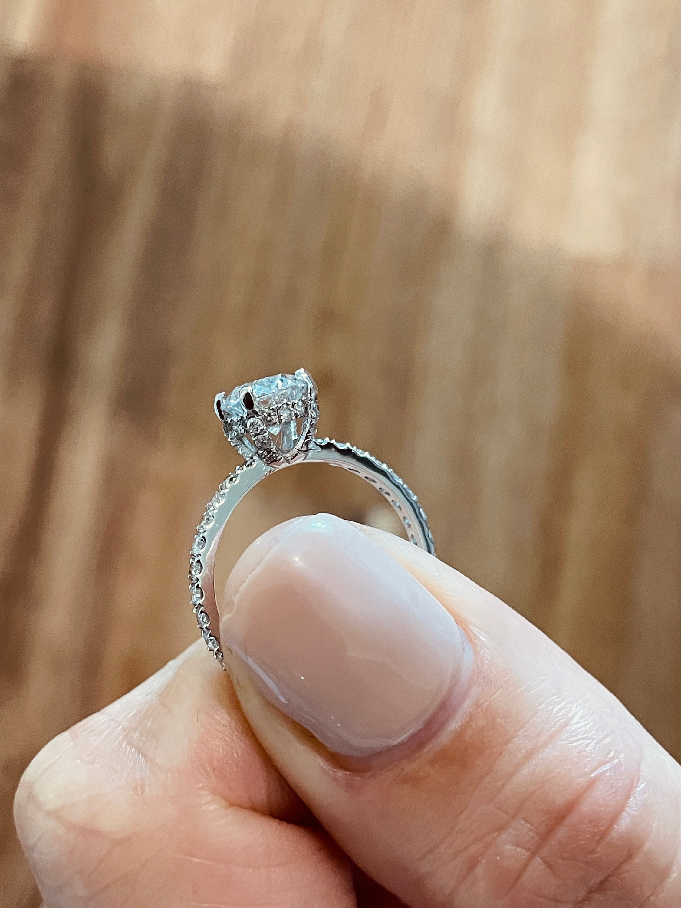 GIA Certified Hidden Halo Setting Diamond Halo Engagement Ring Etsy