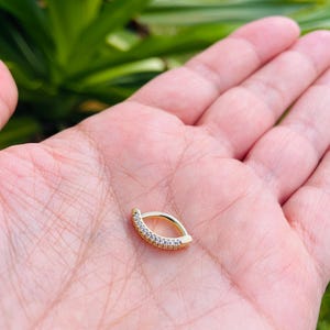 14K Gold Bauchnabel Ring Nabelring 3 Reihen Prong Setting echte Diamanten Massiv Gold