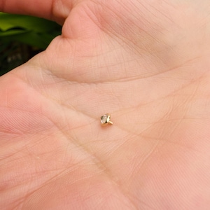 Cone Dermal Top with 3.5mm Upside Down Natural Diamond Bezel Set 14K Solid Yellow Gold
