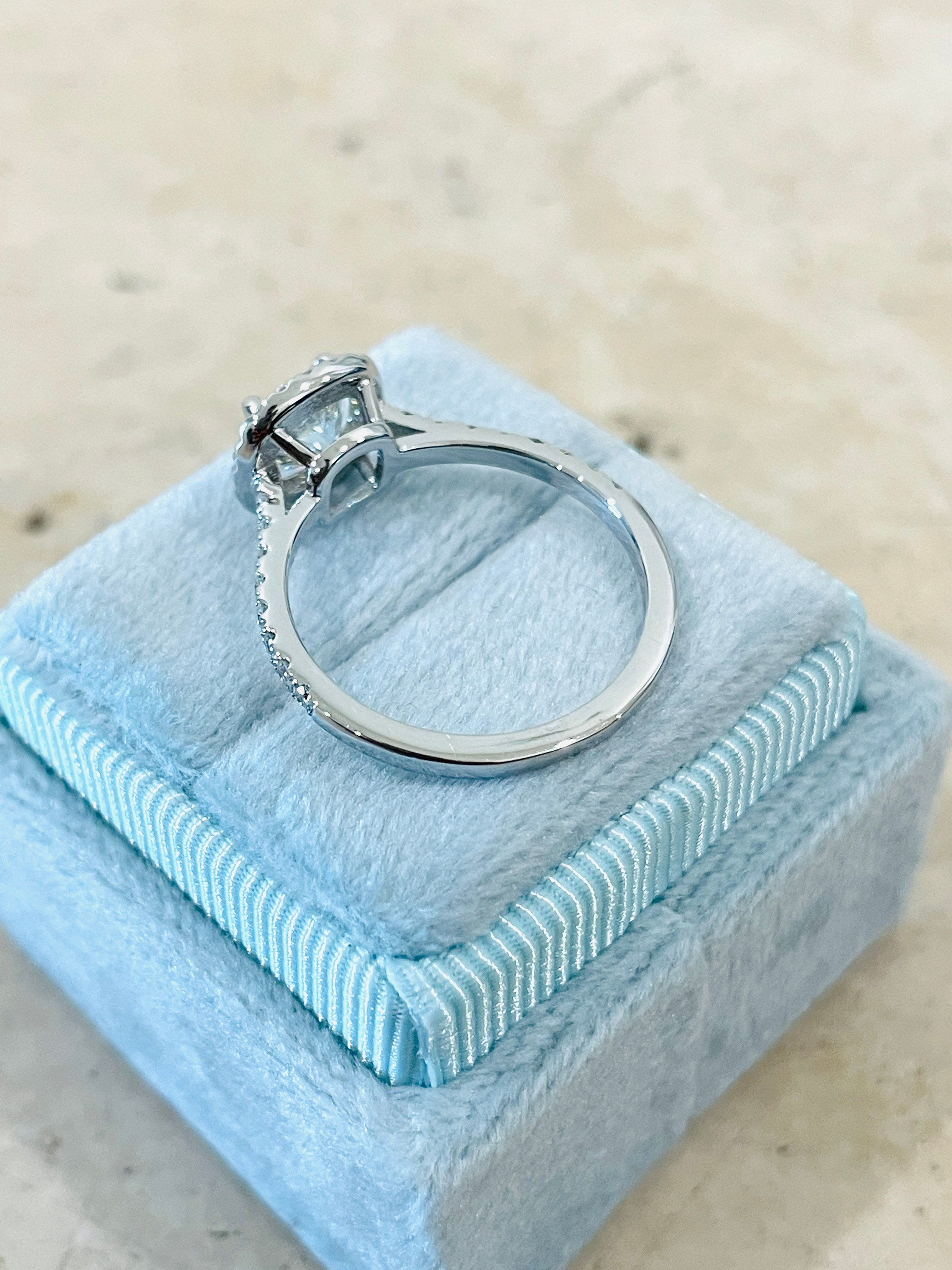 2.20 Carat Diamond Engagement Ring Halo Cushion Halo With | Etsy