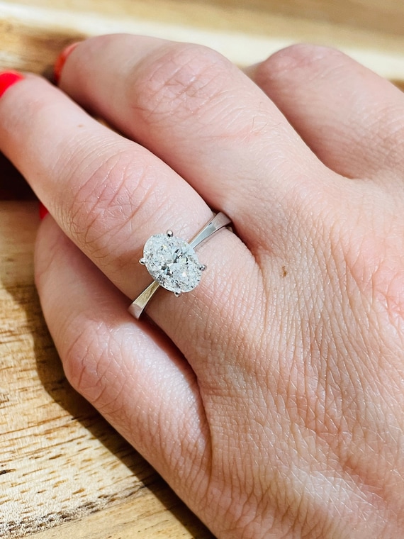 Low set oval engagement ring best sale