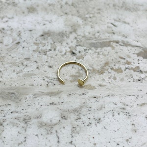 Nose Ring Hoop 20g Round 14K Solid Yellow Gold