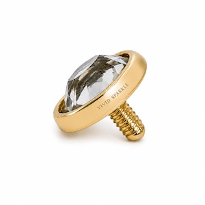 14K guld dermal topppiercing 3,5 mm smal bezel rosenslipad naturlig diamant 14G