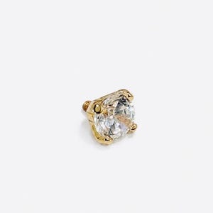 14K guld Dermal Top 4 mm naturlig diamant Labret Surface Stud med certifierad