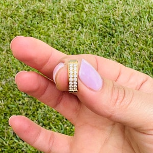 14K ゴールド へそリング へそリング 2列 プロングセッティング 本物の天然ダイヤモンド