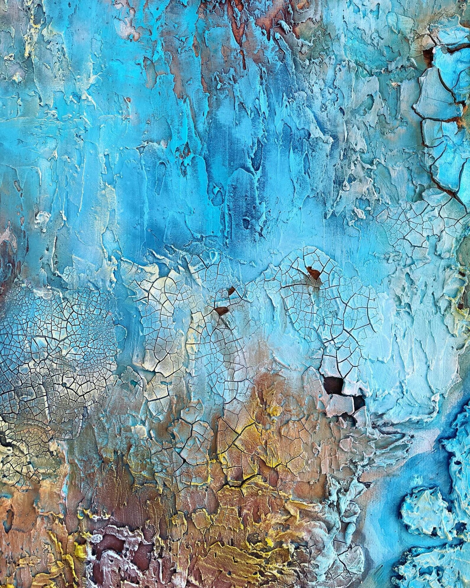 TEXTURA PROFUNDA y resina azul Abstract 60x50cm | Etsy