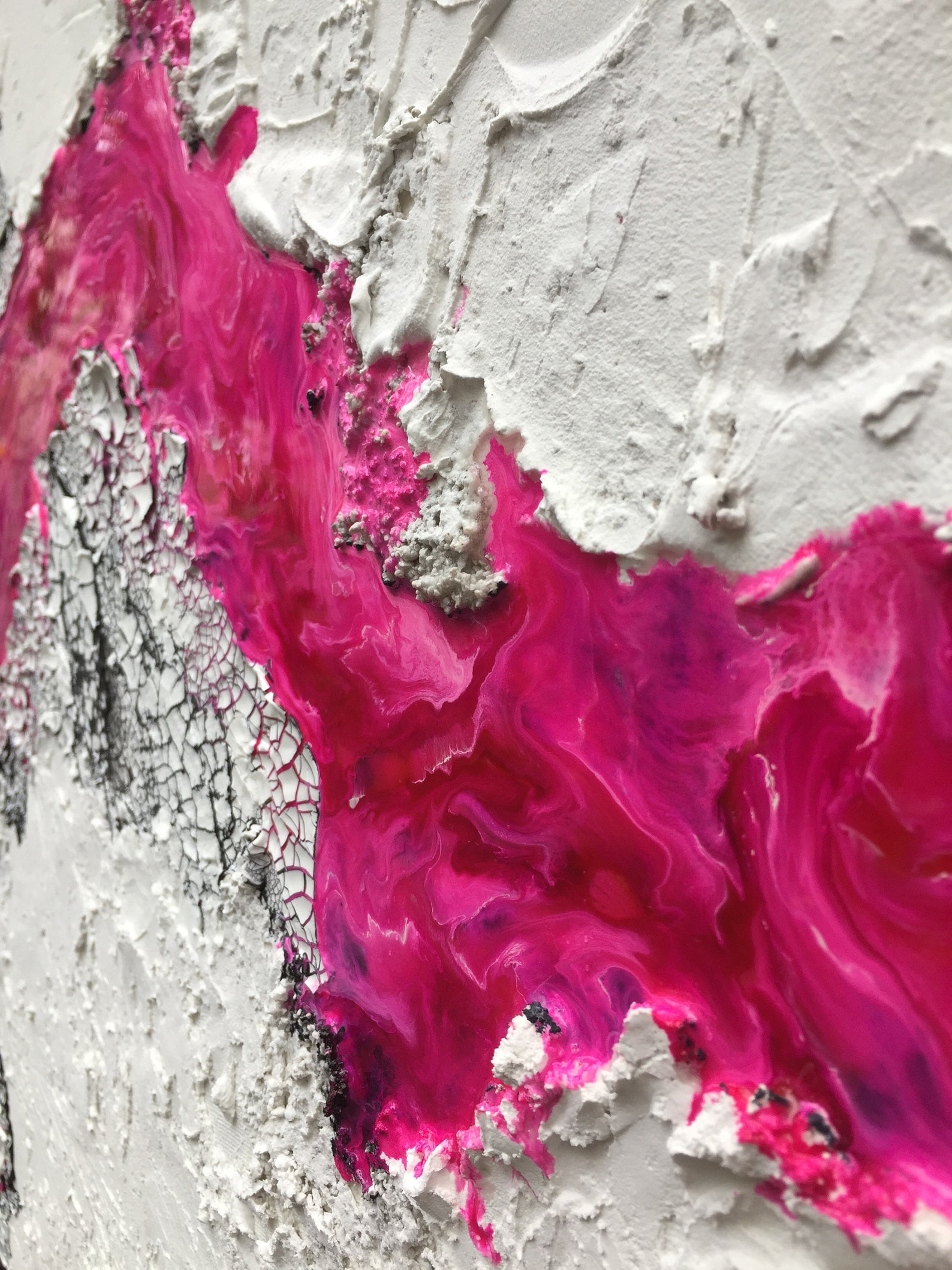 FUCHSIA Abstract Modern Art 80 X 60cm White And Fuchsia wall Etsy