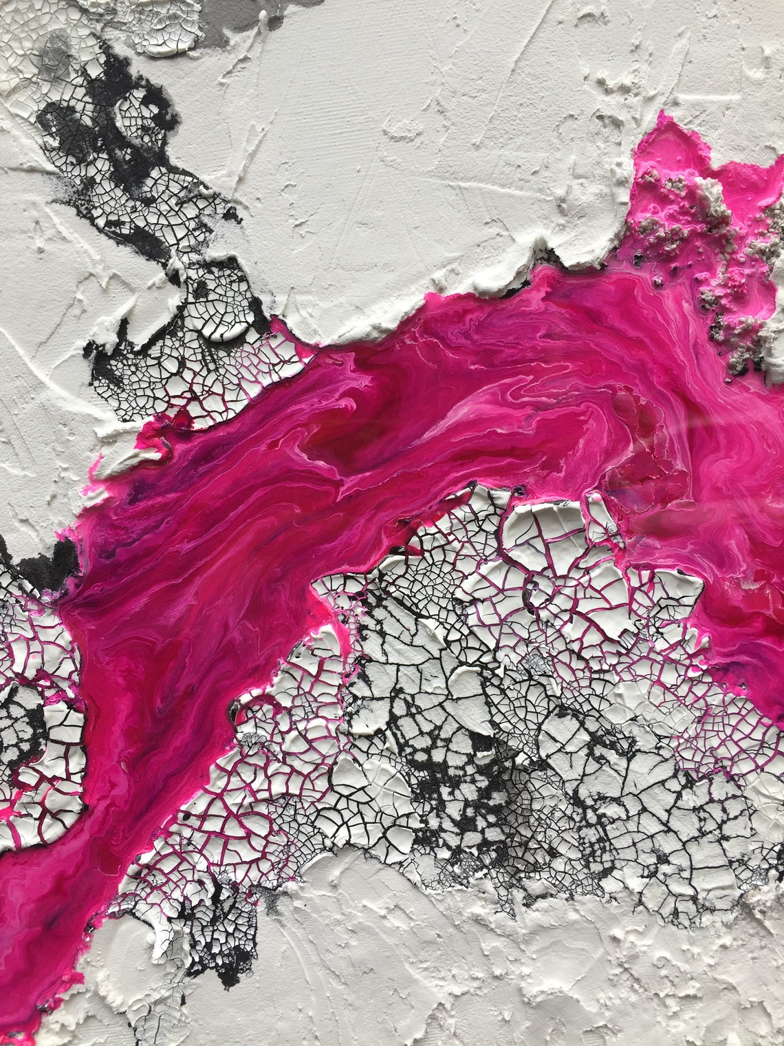 FUCHSIA Abstract Modern Art 80 X 60cm White And Fuchsia wall | Etsy