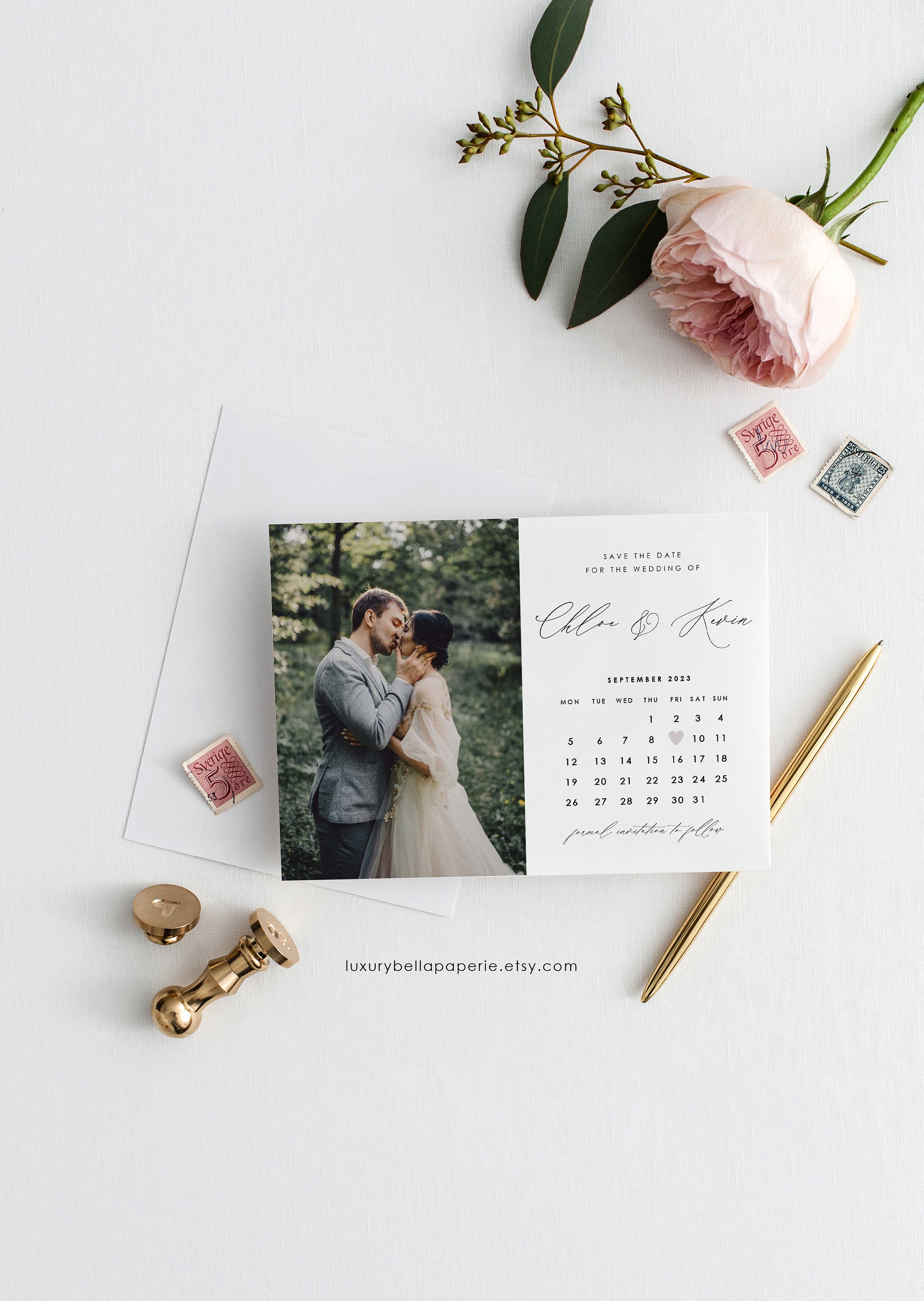 Calendar Save the Date Template Editable Invite Simple and - Etsy