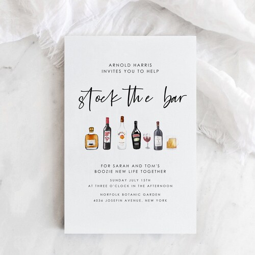 Stock the Bar Couple's Shower Invite Bar Shower Invite Etsy