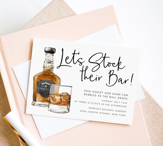 Let's Stock the Bar Invitation Printable Couples Shower | Etsy