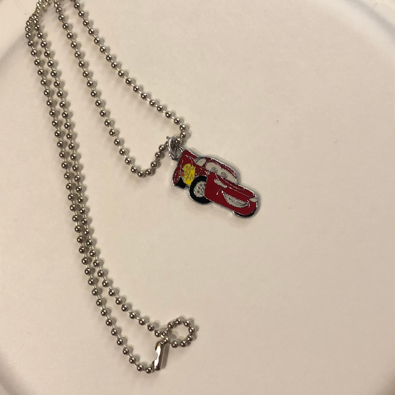 Lightning Mcqueen Charm Necklace Etsy