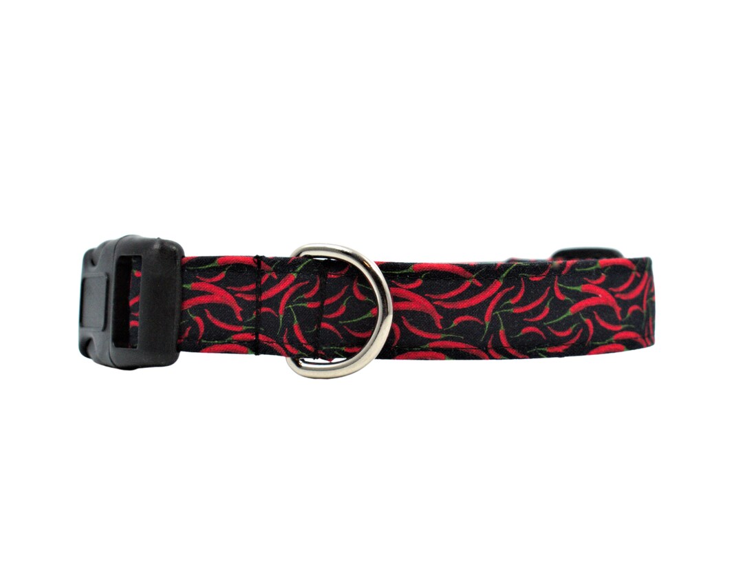 Hot Chilli Pepper Dog Collar Black Cat Collars 100 Cotton Fabric