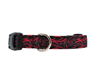 Hot Chili Pepper Dog Collar: Spicy 100% Cotton Pet Collar