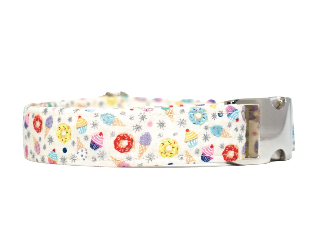 Cupcake Dog Collar, Icecream Cat Collars, Donuts, Dessert Collars, Cotton Woven Fabric Collar