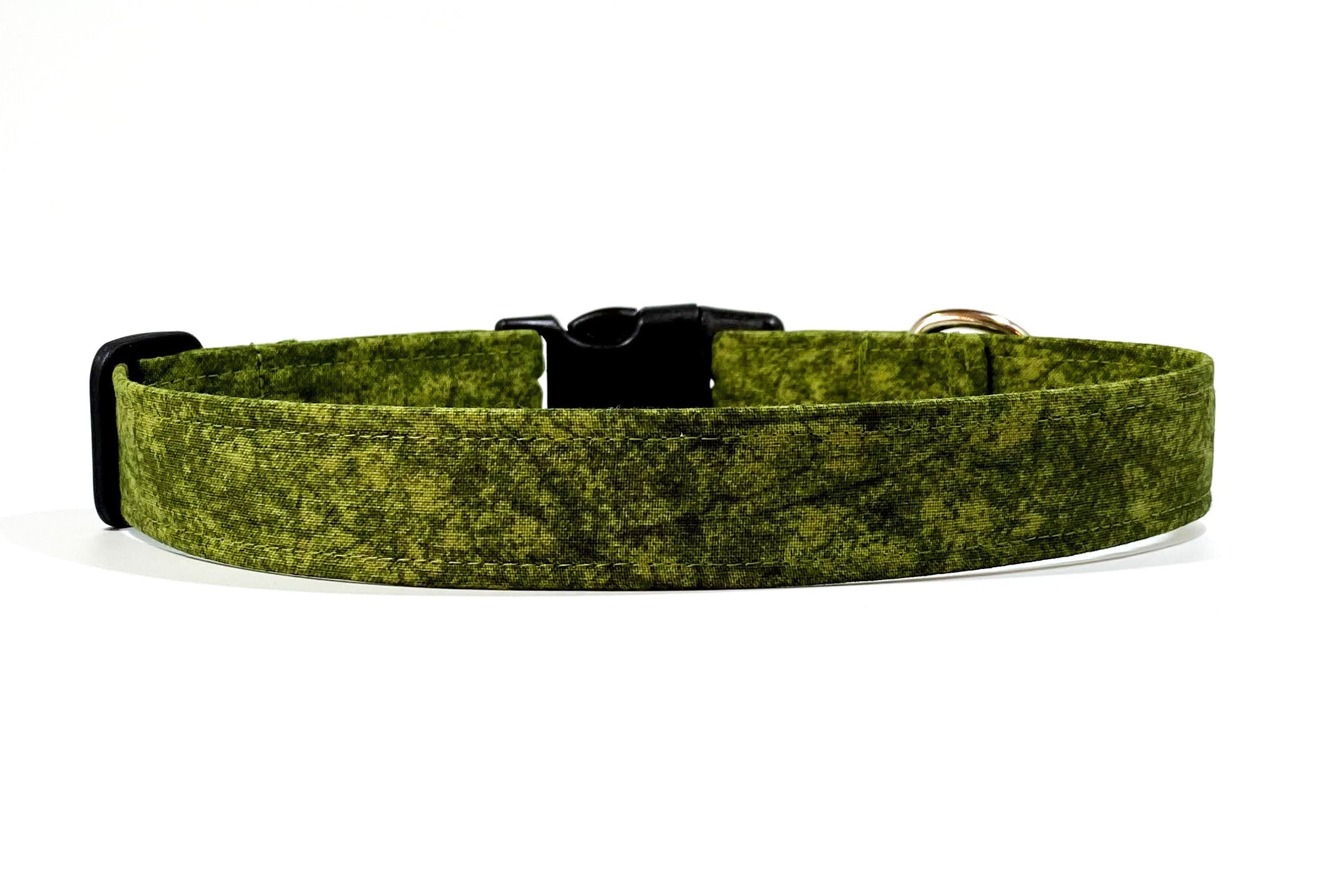 Dark Green Dog Collar Green Cat Collars 100 Soft Cotton Etsy