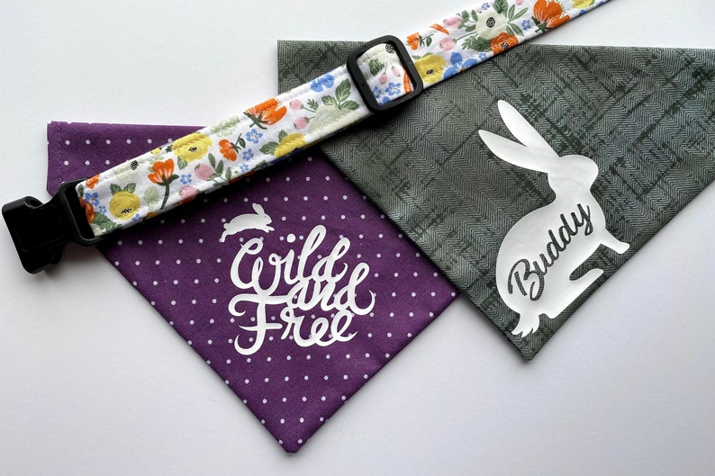 Personalized Over the Collar Dog Bandanas Easter Slip On Cat Bandanas Pet Accessories Variety of Patterns