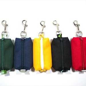 Handmade Canvas Poop Bag Dispenser: Dog Waste Bag Holder with Swivel Hook