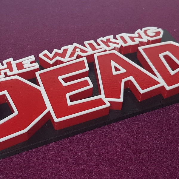 The Walking Dead - Logo de bande dessinée imprimé en 3D - porte ou plaque murale. 200mm de large