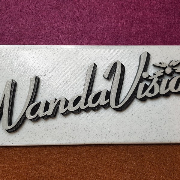 Wandavision - Episode one title card.  - 3D Printed tv logo - door or wall plaque. 200mm wide