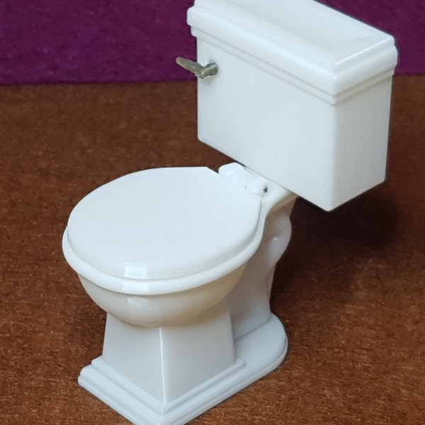 1-12th scale dolls house toilet. Vintage style 72mm tall, 39mm wide. 3D printed