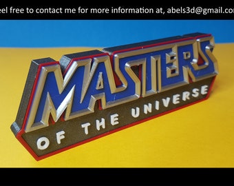 Masters of the Universe - 3D-geprint strip-/tv-logo - voor bureaustandaard of wandmontage.