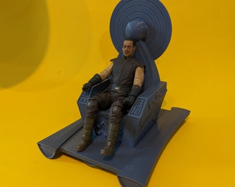 Chaise Mobius avec poste de pilotage. Imprimé en 3D pour les figurines articulées. Choisissez une échelle de 3,75 à 4 pouces ou de 5 à 6 pouces.