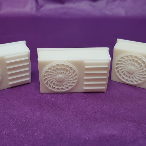 3x wall mounted Air conditioning unit MODELS, 3D Printed in resin.