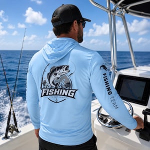Custom Fishing Performance Hoodie | Personalized Bulk Boat Fishing Team (UPF 50+)