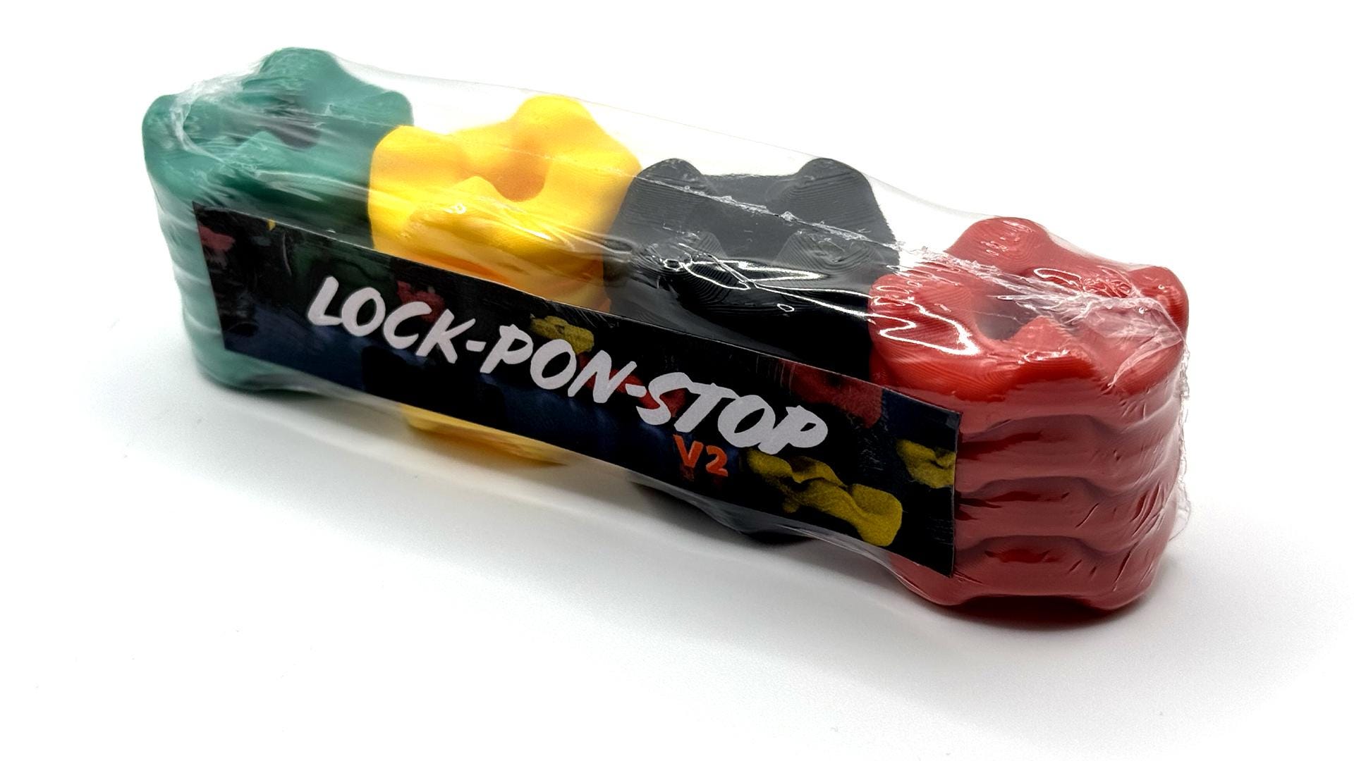 Jamaican Ludo Game Pieces | Set of 16 | Green Yellow Black Red Stackable Ludi Board Accessories | Lock Pon Stop Gate | For 24x24 Board