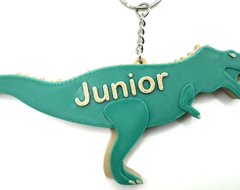 Aangepaste T-rex dinosaurussleutelhanger | Gepersonaliseerde party goodiebag rugzak bagage koffer sleutelhanger | Tyrannosaurus Giganotosaurus Nanotyrannus