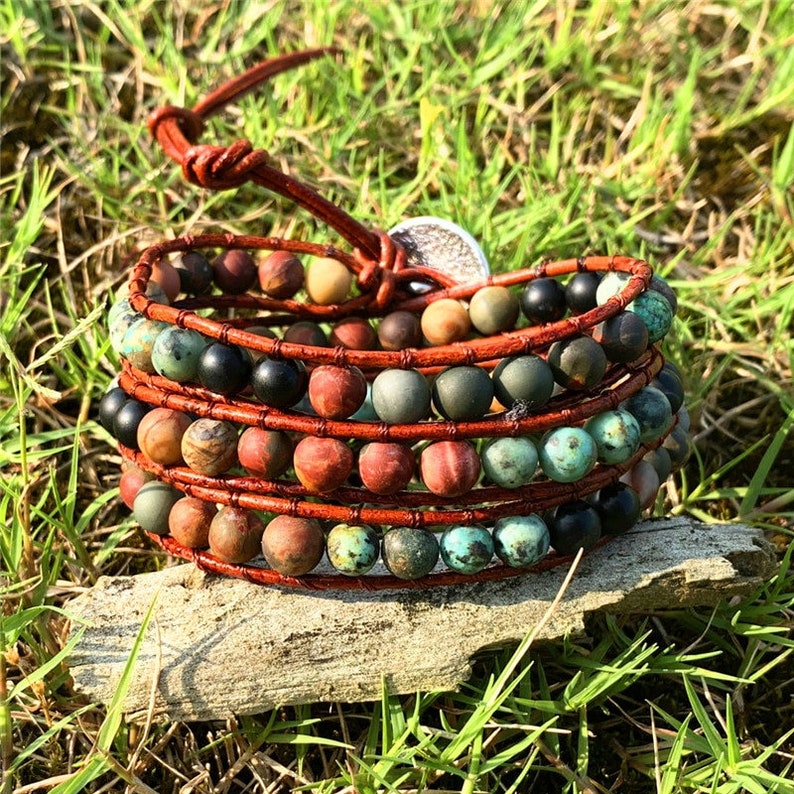 Boho Bracelet Handmade Raw Stone Bracelet Be Brave Bracelet Bracelet For Couples