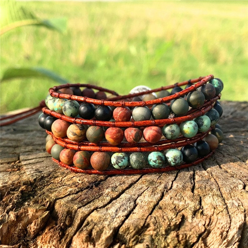 Boho Bracelet Handmade Raw Stone Bracelet Be Brave Bracelet Bracelet For Couples