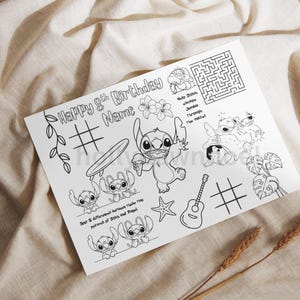 Point personnalisé d'anniversaire à colorier - feuille d'activité personnalisée - sac de cadeaux imprimable - cadeau d'anniversaire pour enfants