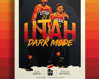 Utah Jazz - Dark Mode Poster