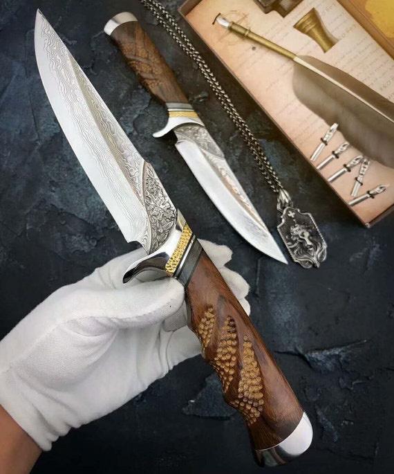 Fixed Blade Knife Handmade KnifeHand Knives Damascus Etsy