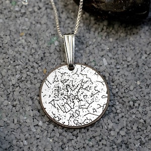 Personalisierte Sternbild Halskette nach Datum - Personalisierter Sterling Silber MinimalistIscher Nachthimmel Anhänger - Where We Met - Geburtstagsgeschenk