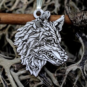 Silver Wolf Necklace Werewolf Pendant Charm Animal Lover