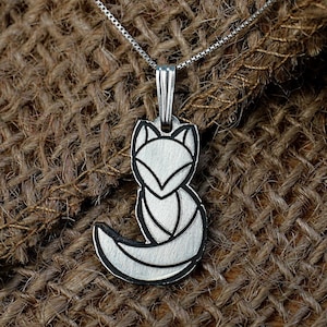 Origami Fox Necklace, Minimalist Silver Fox Pendant, Fox Lover Gift, Origami Tiny Fox, Gift For Her, Mens Jewelry, Mothers Day Gift