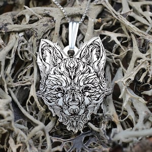 Wild Wolf Silver Mens Necklace, Best Wolf Men Necklace, Nodric Wolf Charm With Chain, Necklace For Men, BestFriend Gift Necklace, Wolf Gift